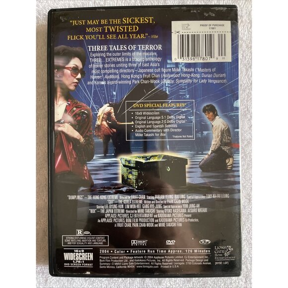 3 Extremes - DVD - Horror Anthology Park Chan-Wook  Extreme Asian Horror - Picture 2 of 4